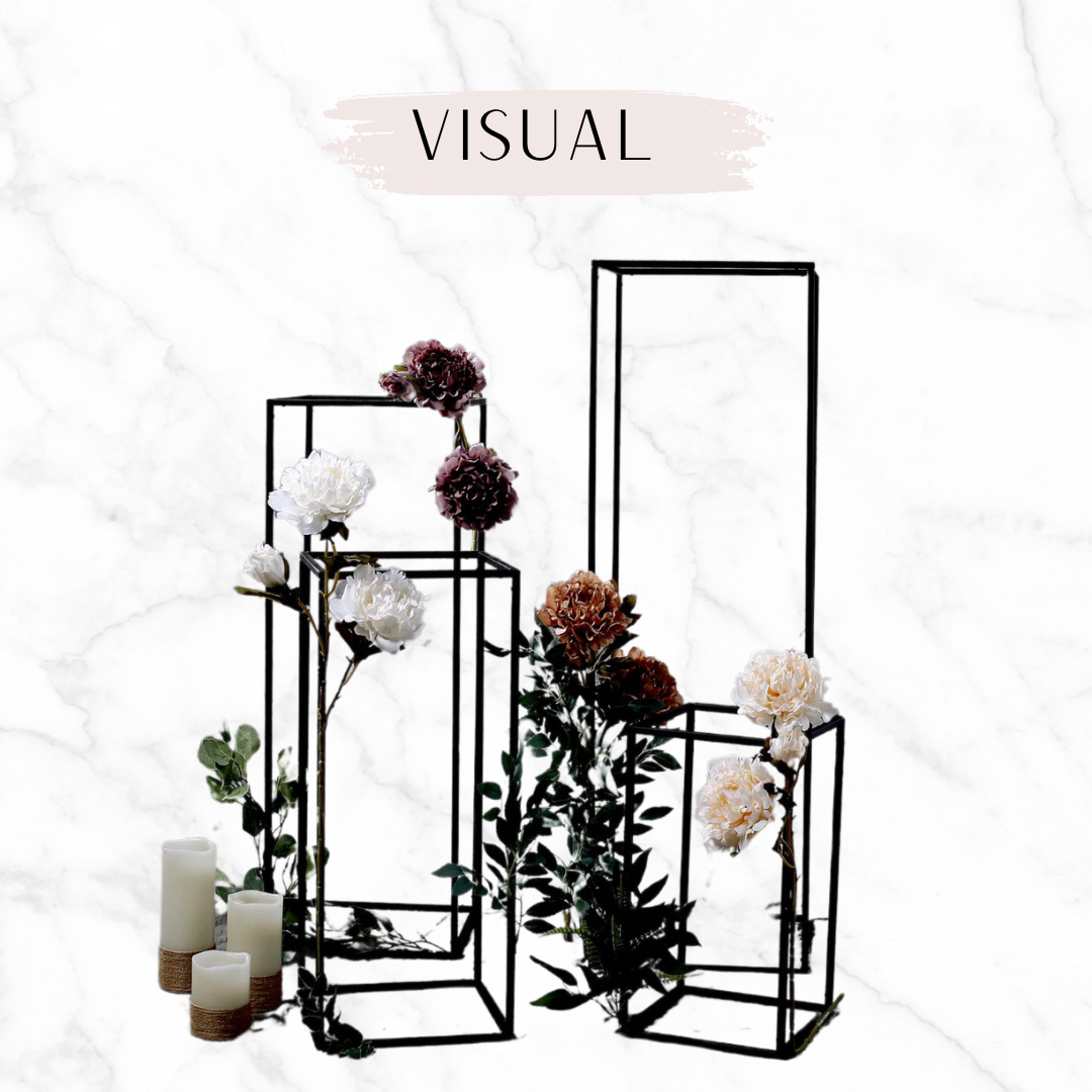 black frame stands (set of 3)