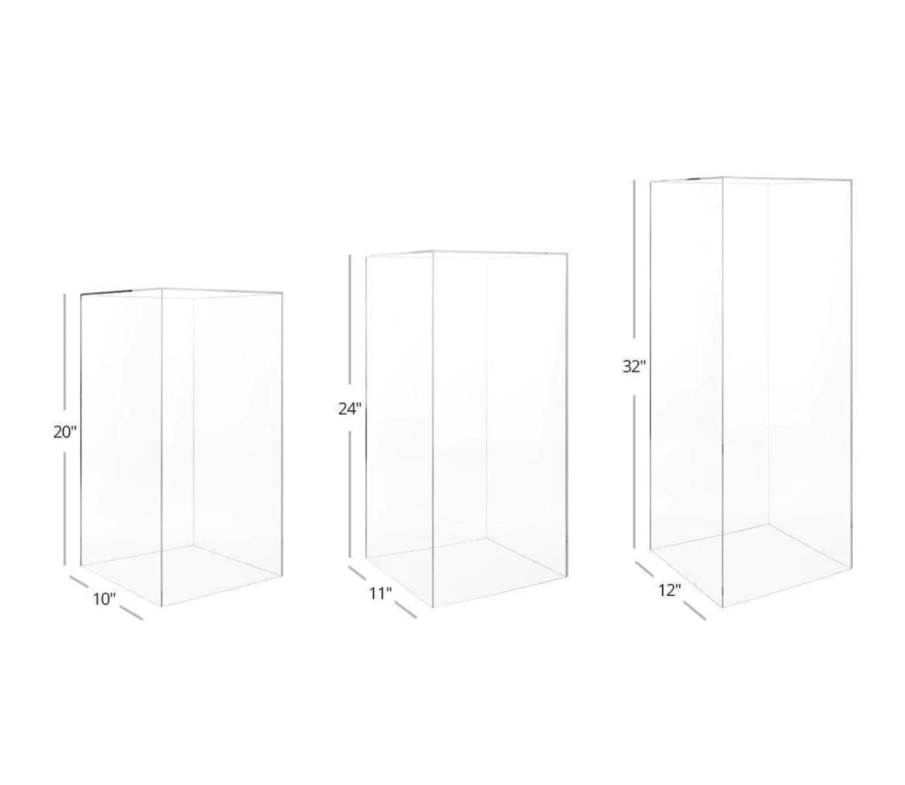 square clear acrylic pillars