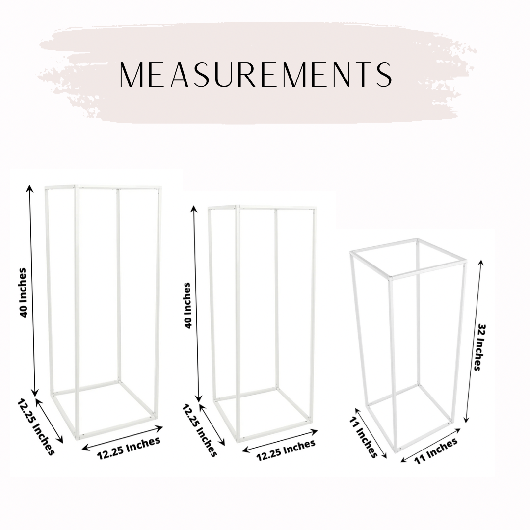 white cake table stand ( 3 pc set)