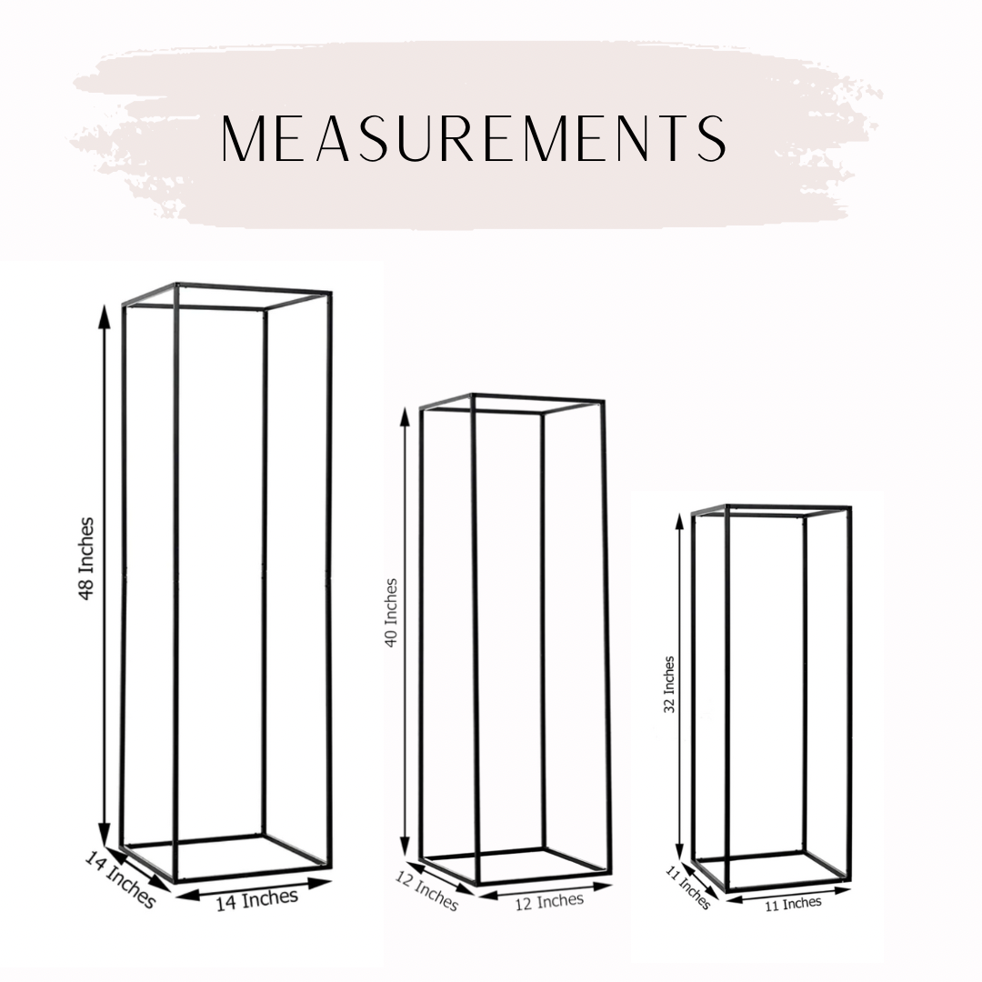 black frame stands (set of 3)
