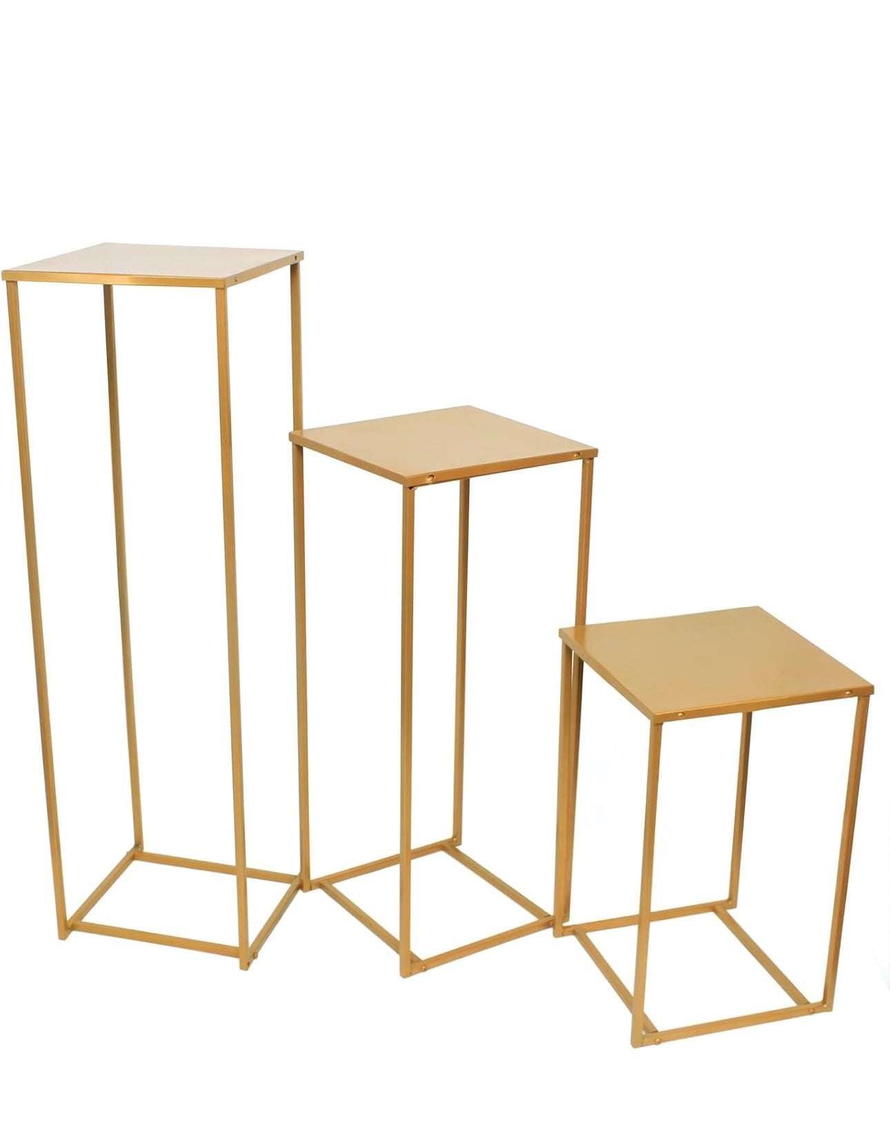gold cake table stands ( 3 pc set)