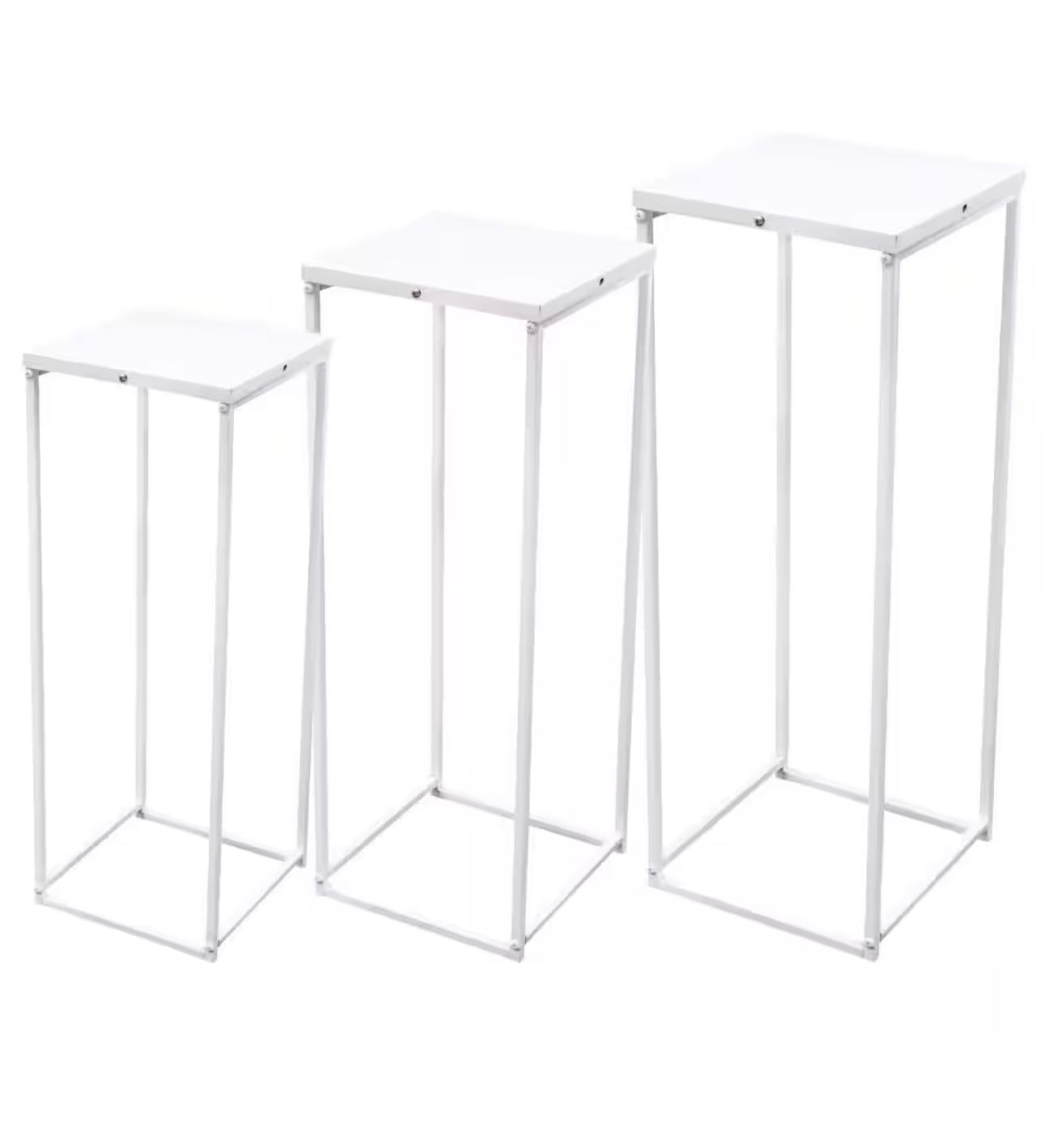white cake table stand ( 3 pc set)