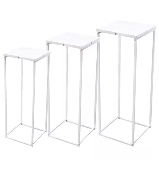 White Cake Table Stand ( 3 PC Set)