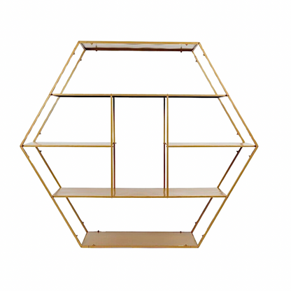 4 FT Large Gold Metal Hexagonal Cake Dessert Display Stand