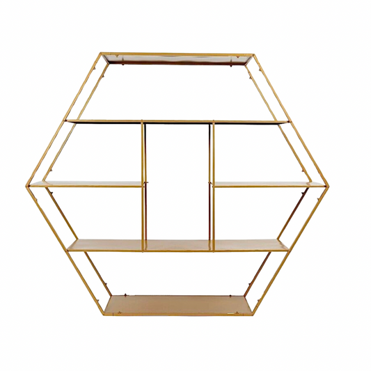 4 FT Large Gold Metal Hexagonal Cake Dessert Display Stand