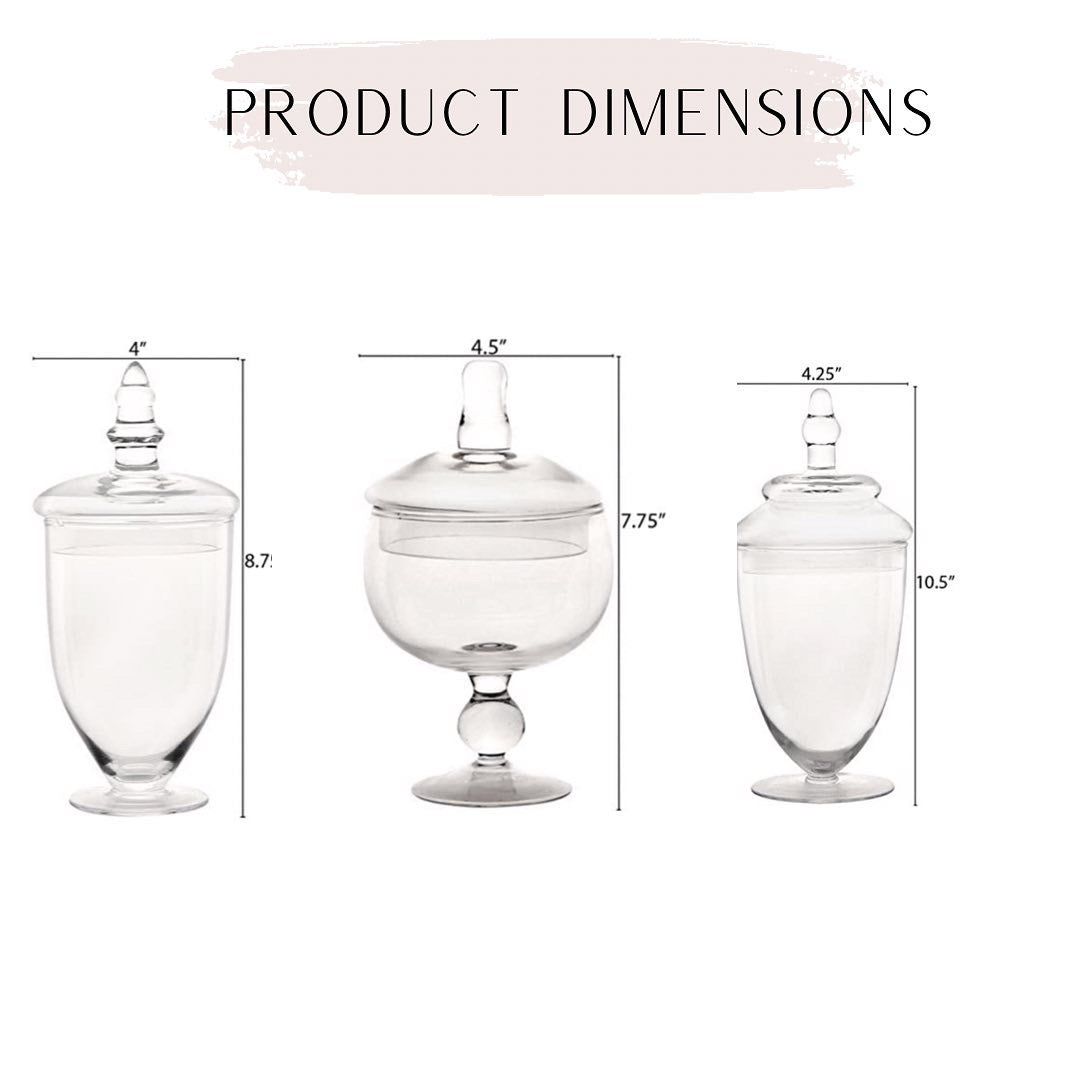 clear glass apothecary jars