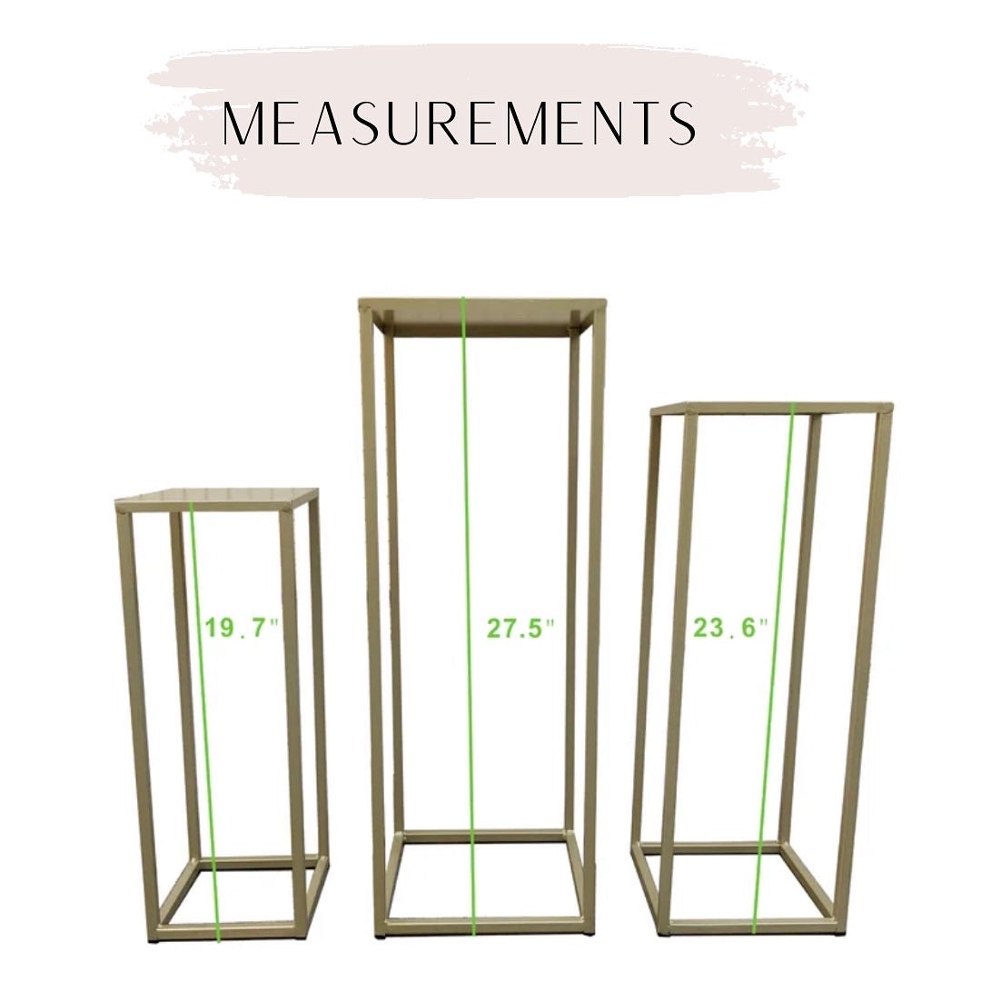 gold cake table stands ( 3 pc set)