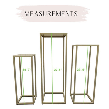 Gold cake table stands ( 3 PC Set)